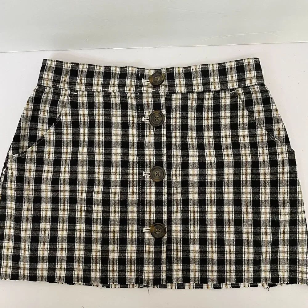 New! Hollister| XSmall Has Stretch Cotton Plaid Mini Skirt